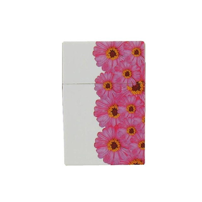 BOITE CIGARETTES PLASTIQUE 20' MOTIF FLEURS ROSES