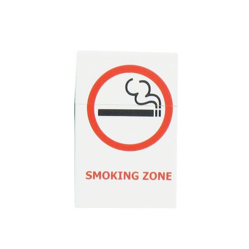 BOITE CIGARETTES PLASTIQUE 20' - SIGLE ROND "SMOKING ZONE"