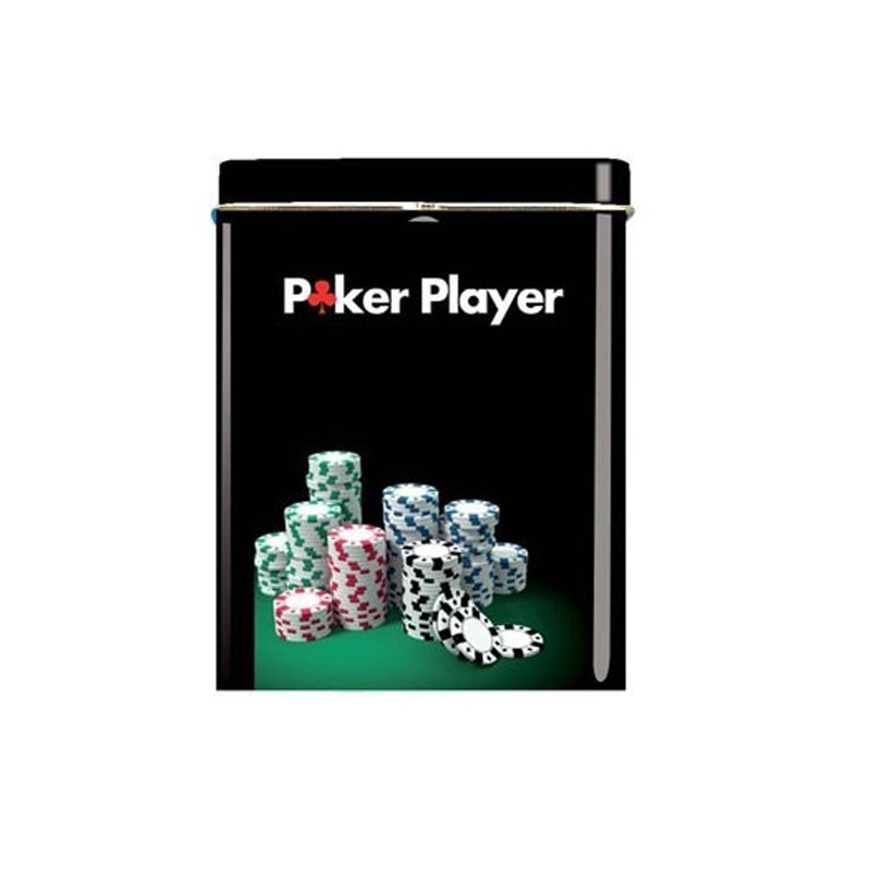 BOITE CIGARETTES - POKER PLAYER PILES DE JETONS MULTICOLORES