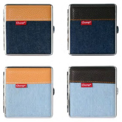 CHAMP - ETUI A 20 CIGARETTES "CUIR/JEANS" DL-12 - CAMEL/JEAN FONCE