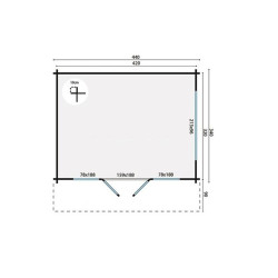 Tuindeco - Chalet bois massif 13,4m² - 58mm - Qualité résidentielle - Blackpool