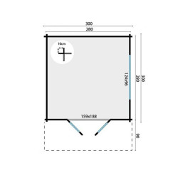 Tuindeco - Chalet bois massif 7,9 m² - 58mm - Qualité résidentielle - Lennart