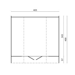 Tuindeco - Bureau Cabine Ovale 16,20 m² - 405 x 400 cm