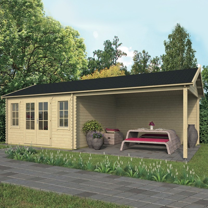 Tuindeco - Chalet bois massif 28,8 m² - 45 mm - Kwaspa