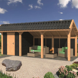 Tuindeco - Bâtiment modulaire pour jardin Bergen L type 7 - Noir