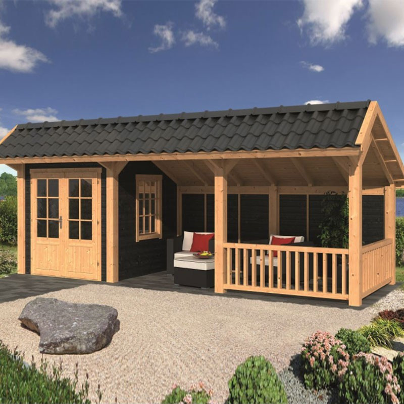 Tuindeco - Bâtiment modulaire pour jardin Bergen L type 8 - Noir