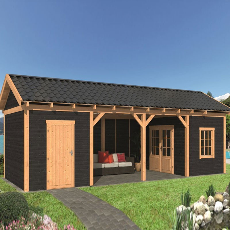 Tuindeco - Bâtiment modulaire pour jardin Hamar L type 12 - Paroi noir