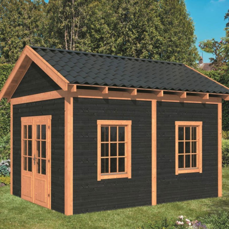 Tuindeco - Bâtiment modulaire pour jardin Hamar L type 4 - Paroi noir