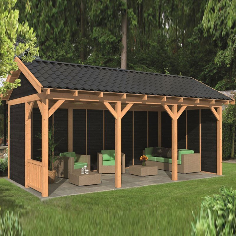 Tuindeco - Bâtiment modulaire pour jardin Hamar L type 6 - Paroi noir