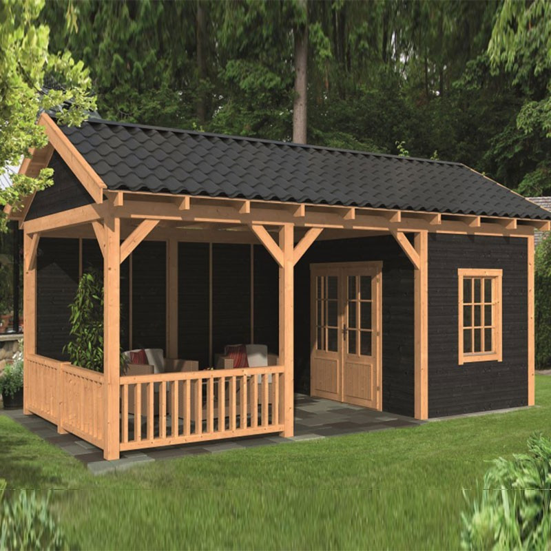 Tuindeco - Bâtiment modulaire pour jardin Hamar L type 7 - Paroi noir