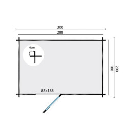 Tuindeco - Cabanon bois massif  5,4m² - 19mm -  Novalie