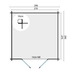 Tuindeco - Cabanon bois massif  7,3m² - 28mm -  Jörgen