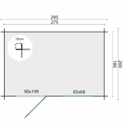 Tuindeco - Cabanon bois massif  4,6m² - 28mm -  Sten