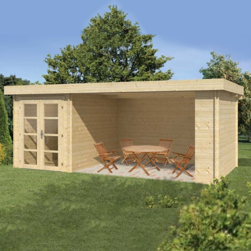 Tuindeco - Cabanon bois massif 17,25 m² - 28 mm - Megamoderne