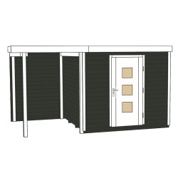 WEKA - Abri Design 413A - Extension 1,5 m - Anthracite - 3,00 x 3,00 x 2,44 m