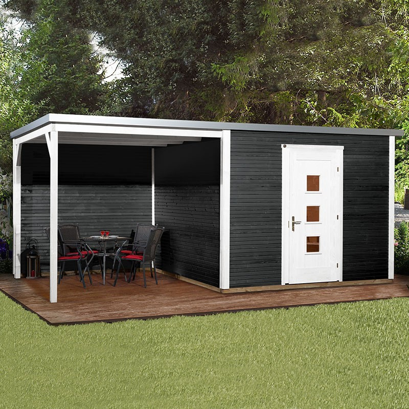 WEKA - Abri Design 413A - Extension 2,96 m - Anthracite - 2,50 x 2,50 x 2,44 m