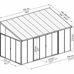 Canopia - Sanremo Solarium - 3x5,46m - Gris