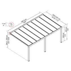 Canopia - Pergola - Stockholm 3,4x5,9m - Gris