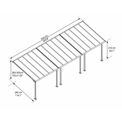 Canopia - Pergola - Olympia - 9.15x3m - Blanc