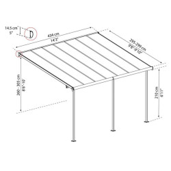 Canopia - Pergola - Capri - 4.25x3m - Gris Bronze