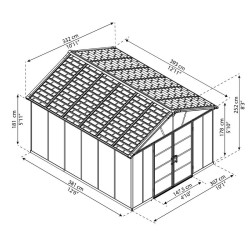 YUKON 11X13.1 S DARK GREY SHED NO FLOOR