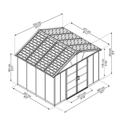 YUKON 11X9S DARK GREY SHED NO FLOOR