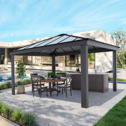 DALLAS 14X14 GARDEN GAZEBO GREY GREY