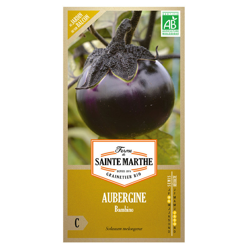 La ferme Sainte Marthe - 50 graines AB - Aubergine Bambino