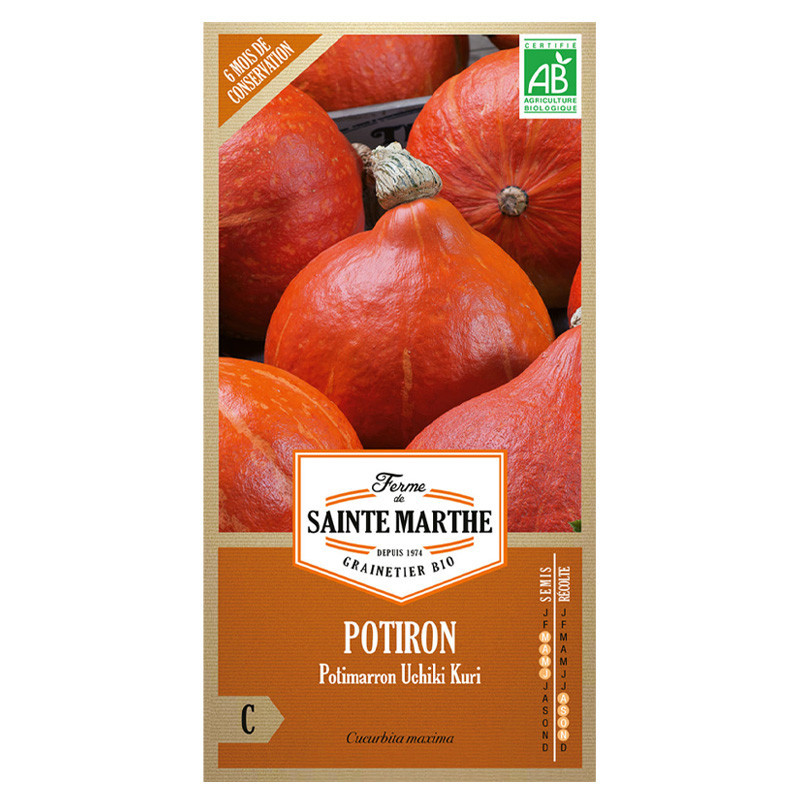 La ferme Sainte Marthe - 15 graines AB - Potiron Potimarron Uchiki Kuri