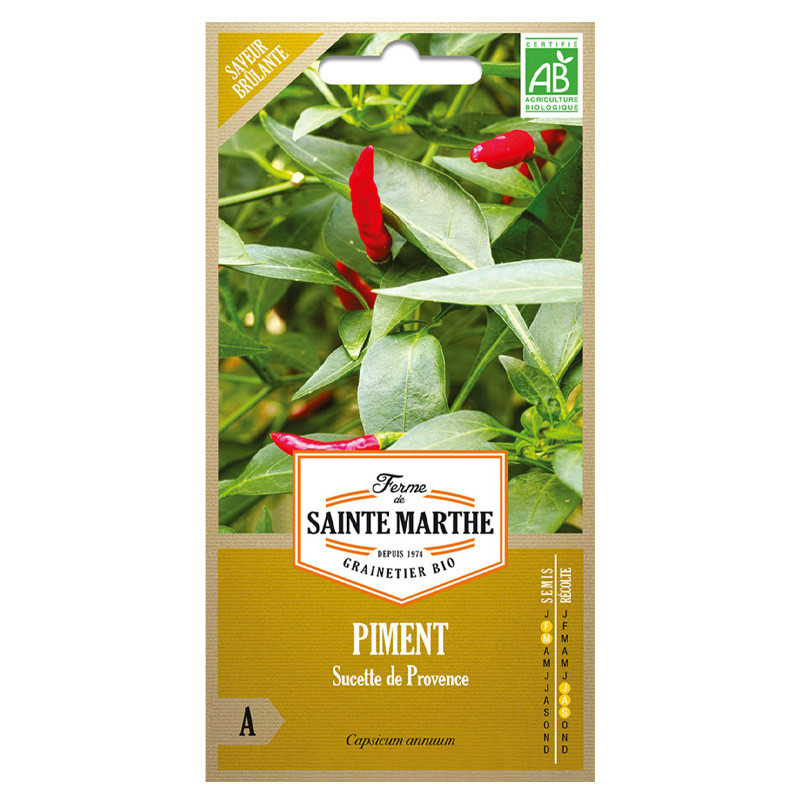 La ferme Sainte Marthe - 30 graines AB - Piment Sucette de Provence