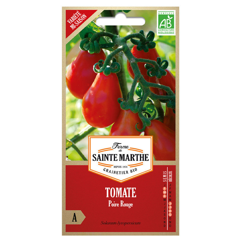 La ferme Sainte Marthe - 50 graines AB - Tomate Poire Rouge