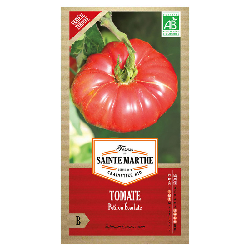 La ferme Sainte Marthe - 50 graines AB - Tomate Potiron Ecarlate