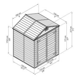 SKYLIGHT SHED 6X5 MIDNIGHT GREY