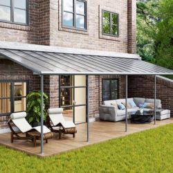 SIERRA PATIO COVER 3X9.71 GREY CLEAR