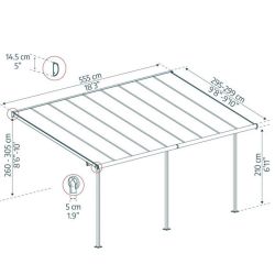 SIERRA PATIO COVER 3X5.46 GREY CLEAR