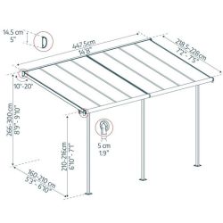 SIERRA PATIO COVER 2.3X4.6 GREY CLEAR